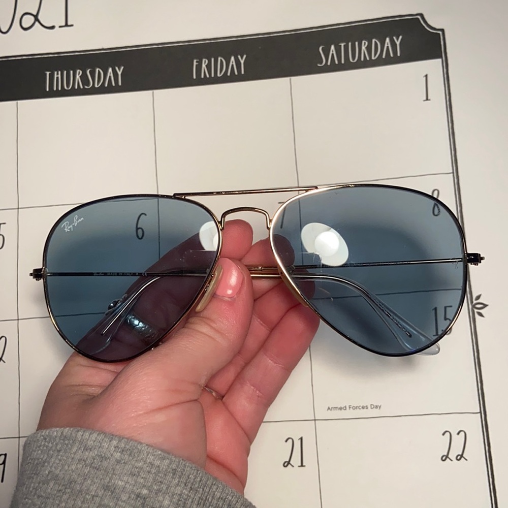 Gold and blue tinted Aviators